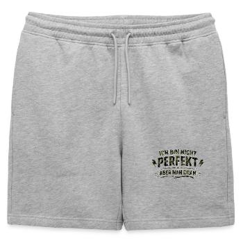 I'm not perfectly close - Mens' Premium Organic Sweatshorts - heather grey - Front - AI Model Male 178 light (178cm)