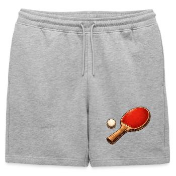 Tennis de table, raquette, balle, chemise, ping-pong - Short de survêtement homme premium - gris chiné - Devant - AI Model Male 178 light (178cm)