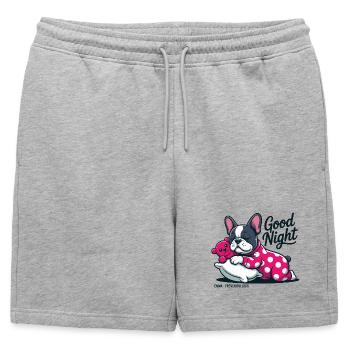 Bonne nuit Emma Bouledogue français qui dort - Short de survêtement homme premium - gris chiné - Devant - AI Model Male 178 light (178cm)