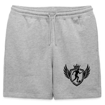 Footballer Coat of Arms Shield - Mens' Premium Organic Sweatshorts - heather grey - Front - AI Model Male 178 light (178cm)