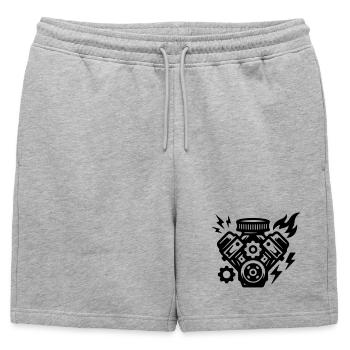 Symbole de réglage moteur - Short de survêtement homme premium - gris chiné - Devant - AI Model Male 178 light (178cm)
