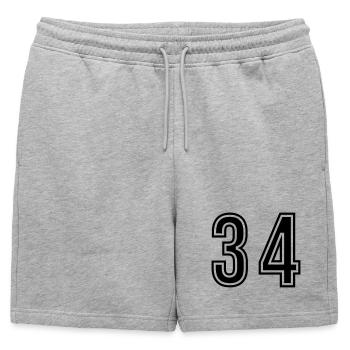 34 Symbole numérique - Short de survêtement homme premium - gris chiné - Devant - AI Model Male 178 light (178cm)