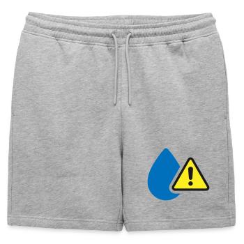 Avertissement de fuite d’eau Symbole d’humidité icône solide - Short de survêtement homme premium - gris chiné - Devant - AI Model Male 178 light (178cm)