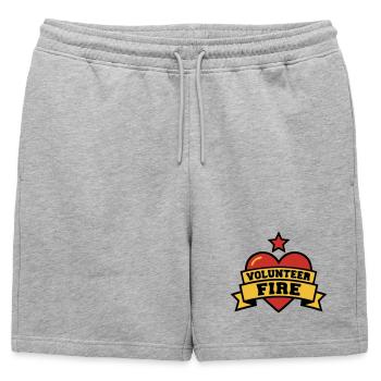 Logo du Cœur de Pompiers Volontaires - Short de survêtement homme premium - gris chiné - Devant - AI Model Male 178 light (178cm)
