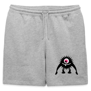 little one-eyed monster - Mens' Premium Organic Sweatshorts - heather grey - Front - AI Model Male 178 light (178cm)
