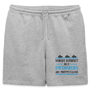 swim - Mens' Premium Organic Sweatshorts - heather grey - Front - AI Model Male 178 light (178cm)