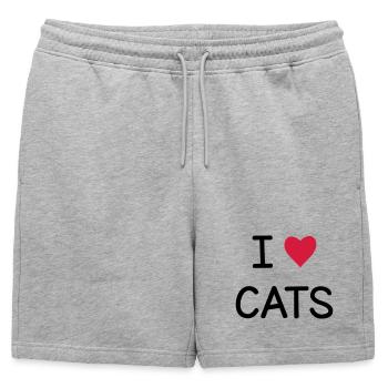 I love Cats cadeau pour les amis chats - Short de survêtement homme premium - gris chiné - Devant - AI Model Male 178 light (178cm)