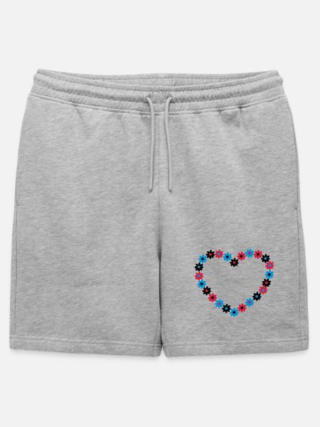 Heart of flowers - Mens' Premium Organic Sweatshorts - heather grey