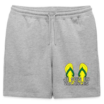 Je suis en vacances ! - Short de survêtement homme premium - gris chiné - Devant - AI Model Male 178 light (178cm)