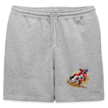 Motocross - Short de survêtement homme premium - gris chiné - Devant - AI Model Male 178 light (178cm)