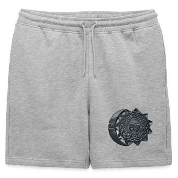 Soleil et lune des Inca - Short de survêtement homme premium - gris chiné - Devant - AI Model Male 178 light (178cm)