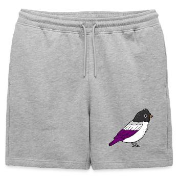 Asexué Bird Ace Pride - Short de survêtement homme premium - gris chiné - Devant - AI Model Male 178 light (178cm)