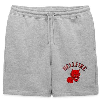 Devil, Satan, Devil, Hellfire - Mens' Premium Organic Sweatshorts - heather grey - Front - AI Model Male 178 light (178cm)