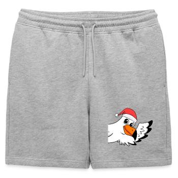 Seagull Christmas - Mens' Premium Organic Sweatshorts - heather grey - Front - AI Model Male 178 light (178cm)