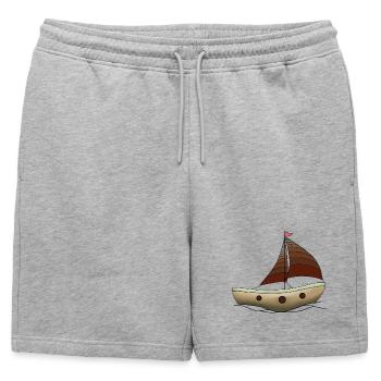 Boat - Mens' Premium Organic Sweatshorts - heather grey - Front - AI Model Male 178 light (178cm)