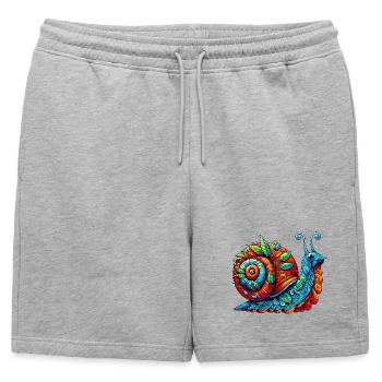 Escargot - Short de survêtement homme premium - gris chiné - Devant - AI Model Male 178 light (178cm)