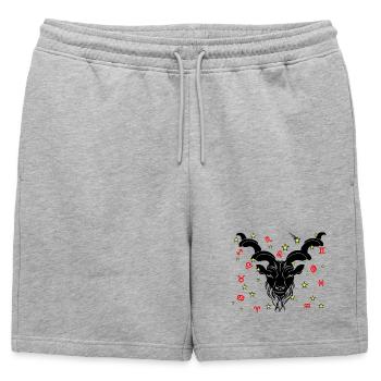 Sternzeichen Stern Logo Steinbock - Männer Premium Organic Sweatshorts - Grau meliert - Vorne - AI Model Male 178 light (178cm)