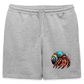 Hermit crab - Mens' Premium Organic Sweatshorts - heather grey - Front - AI Model Male 178 light (178cm)