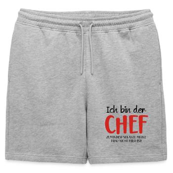 Art culinaire motif CHEF - Short de survêtement homme premium - gris chiné - Devant - AI Model Male 178 light (178cm)