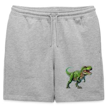 Dinosaure - Short de survêtement homme premium - gris chiné - Devant - AI Model Male 178 light (178cm)