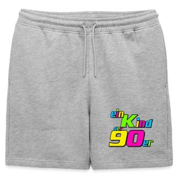 Fête des années 90 , Soirée à thème , Enfant des années 90 (25) - Short de survêtement homme premium - gris chiné - Devant - AI Model Male 178 light (178cm)
