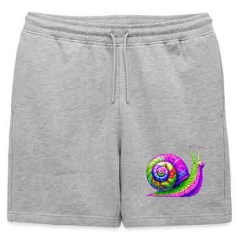 Escargot - Short de survêtement homme premium - gris chiné - Devant - AI Model Male 178 light (178cm)