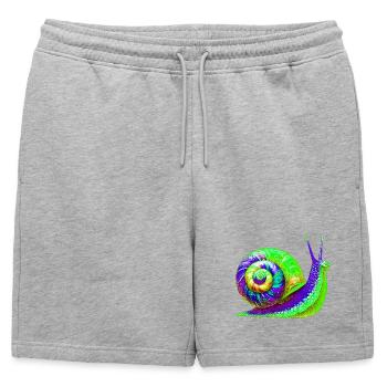 Snail - Mens' Premium Organic Sweatshorts - heather grey - Front - AI Model Male 178 light (178cm)