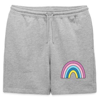 Pastel Rainbow Design - Mens' Premium Organic Sweatshorts - heather grey - Front - AI Model Male 178 light (178cm)