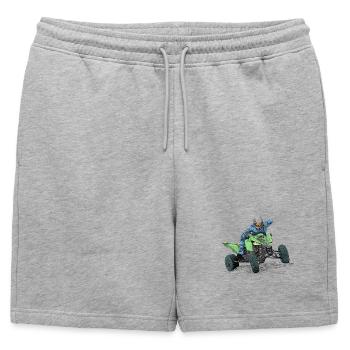 quad - Short de survêtement homme premium - gris chiné - Devant - AI Model Male 178 light (178cm)