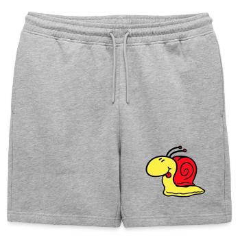 Escargot effronté langue sortant rapidement petit - Short de survêtement homme premium - gris chiné - Devant - AI Model Male 178 light (178cm)