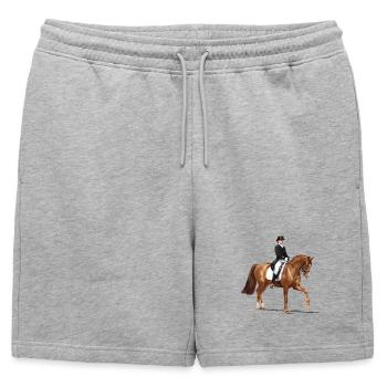 Cavalier de dressage dans une tenue élégante - Short de survêtement homme premium - gris chiné - Devant - AI Model Male 178 light (178cm)