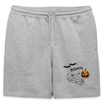 Silhouette de citrouille d’Halloween - Short de survêtement homme premium - gris chiné - Devant - AI Model Male 178 light (178cm)