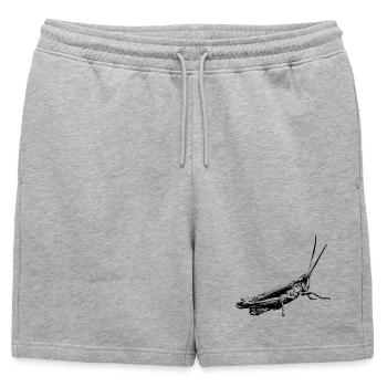 Sauterelle / Sauterelle / Noir graphique - Short de survêtement homme premium - gris chiné - Devant - AI Model Male 178 light (178cm)