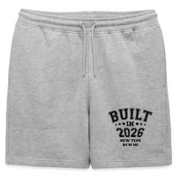New Year New Me | Sports & Fitness | Resolutions 2026 - Mens' Premium Organic Sweatshorts - heather grey - Front - AI Model Male 178 light (178cm)
