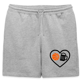 Heart Basket Beer - Mens' Premium Organic Sweatshorts - heather grey - Front - AI Model Male 178 light (178cm)