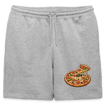 Pizza Motif - Short de survêtement homme premium - gris chiné - Devant - AI Model Male 178 light (178cm)