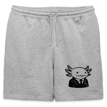 Axolotl en costume – Design Business Tier - Short de survêtement homme premium - gris chiné - Devant - AI Model Male 178 light (178cm)