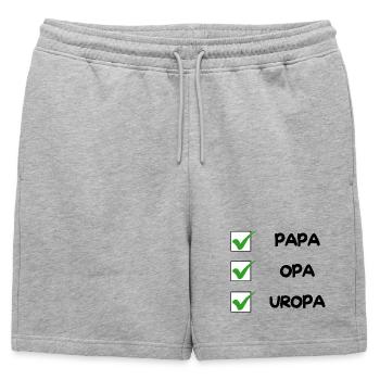 Liste de contrôle de l’UROPA - Short de survêtement homme premium - gris chiné - Devant - AI Model Male 178 light (178cm)