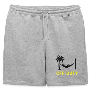 Hamac en dehors de service en disant - Short de survêtement homme premium - gris chiné - Devant - AI Model Male 178 light (178cm)