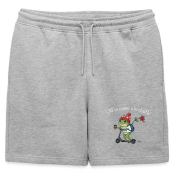 Aventure café Grenouille en tournée - Short de survêtement homme premium - gris chiné - Devant - AI Model Male 178 light (178cm)
