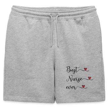Nurse - best nurse - Mens' Premium Organic Sweatshorts - heather grey - Front - AI Model Male 178 light (178cm)