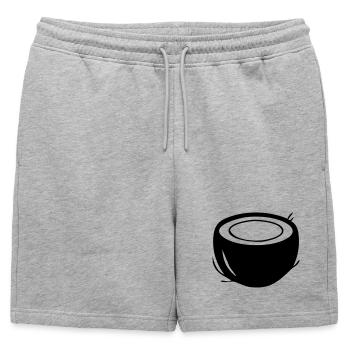 Coconut Silhouette – Tropical Paradise Design - Mens' Premium Organic Sweatshorts - heather grey - Front - AI Model Male 178 light (178cm)