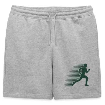 Silhouette en course au sprint - Short de survêtement homme premium - gris chiné - Devant - AI Model Male 178 light (178cm)