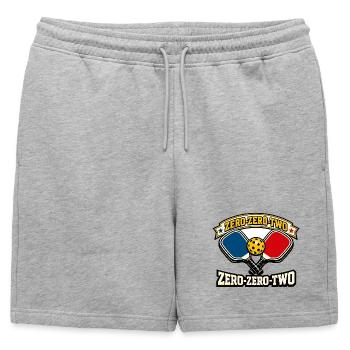 Emblème de la boule à aules Zéro-Zéro-Deux - Short de survêtement homme premium - gris chiné - Devant - AI Model Male 178 light (178cm)