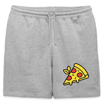 Pizza Piece Italie Nourriture Pizzeria Foodie Gourmet - Short de survêtement homme premium - gris chiné - Devant - AI Model Male 178 light (178cm)