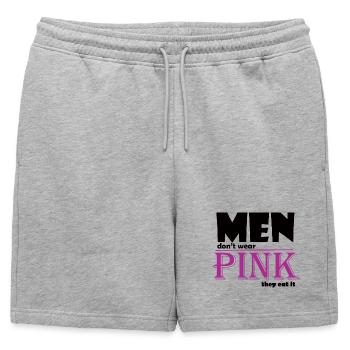 Art du t-shirt avec logo à empattement rose - Short de survêtement homme premium - gris chiné - Devant - AI Model Male 178 light (178cm)