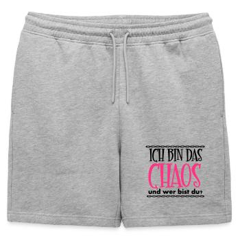 Ich bin das Chaos Geschenk - Männer Premium Organic Sweatshorts - Grau meliert - Vorne - AI Model Male 178 light (178cm)