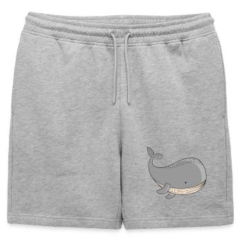 Baleine - Short de survêtement homme premium - gris chiné - Devant - AI Model Male 178 light (178cm)