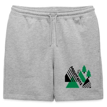 Mountain Bike Mountains - Mens' Premium Organic Sweatshorts - heather grey - Front - AI Model Male 178 light (178cm)