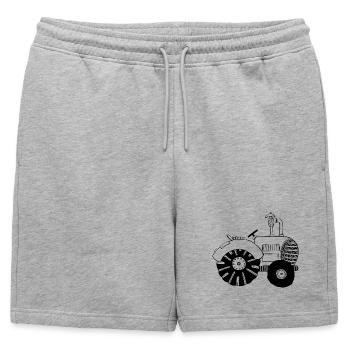 Tracteur chic - tracteur - tracteur - Bulldog - Short de survêtement homme premium - gris chiné - Devant - AI Model Male 178 light (178cm)
